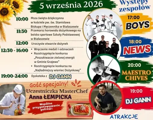 Dożynki Gminno-Powiatowe w Białaszewie – program i atrakcje