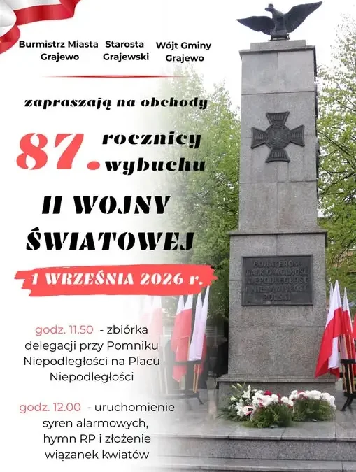 87. rocznica wybuchu II Wojny Światowej – uroczystości w Grajewie