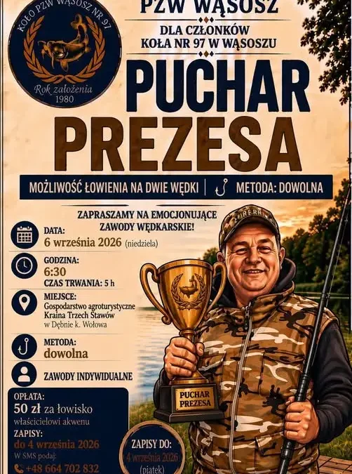 Zawody wędkarskie o Puchar Prezesa – zapisy do 4 września
