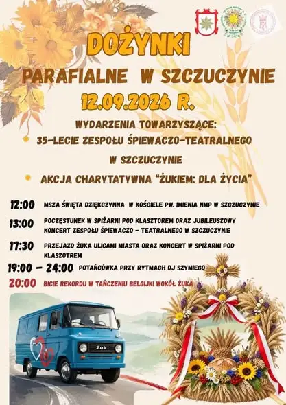 Dożynki Parafialne w Szczuczynie z jubileuszem zespołu i akcją charytatywną