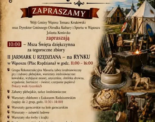 II Jarmark u Rzędziana w Wąsoszu – średniowieczne atrakcje i dziękczynienie za plony