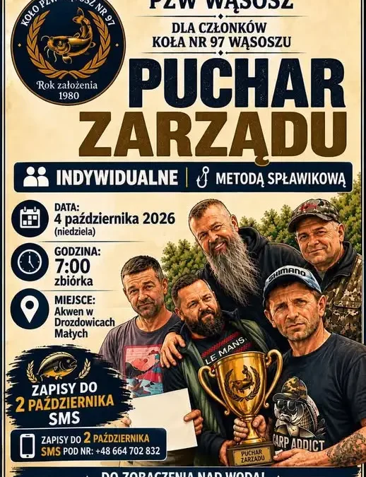 Zawody wędkarskie o Puchar Zarządu Koła PZW nr 97 w Wąsoszu – 4 października