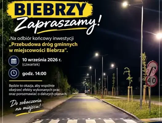 Odbiór końcowy przebudowy dróg gminnych w Biebrzy – zaproszenie dla mieszkańców
