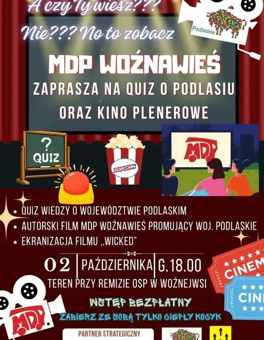 Kino plenerowe i quiz o Podlasiu w Woźnawsi – już w piątek