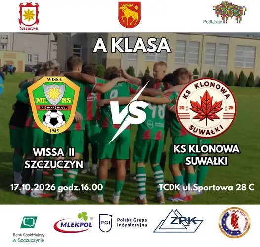 Wissa II Szczuczyn zagra z Klonową Suwałki w sobotnim meczu A-klasy