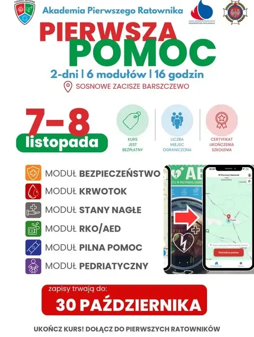 Kurs Pierwszej Pomocy dla druhów OSP w Barszczewie – 7-8 listopada