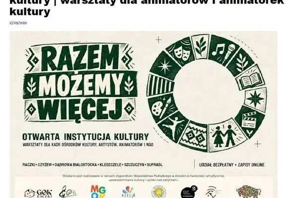 Warsztaty o budowaniu relacji w kulturze – jeszcze są wolne miejsca