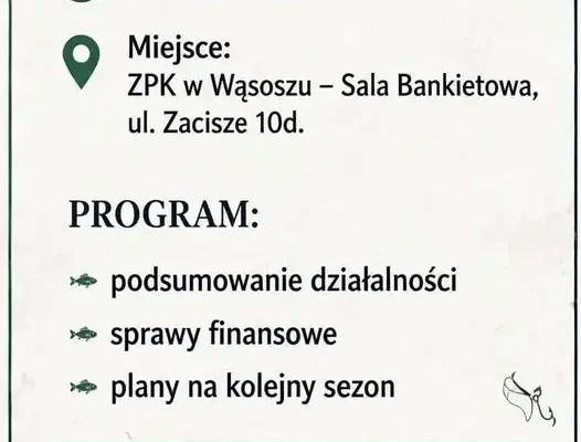 Koło PZW nr 97 w Wąsoszu zaprasza na walne zebranie sprawozdawcze 29 listopada