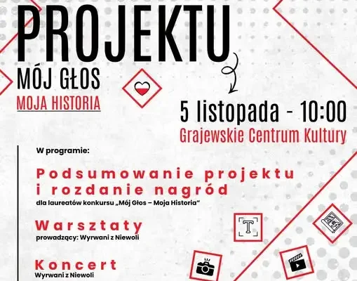 Grajewo: podsumowanie projektu „Mój głos – Moja historia” już 5 listopada