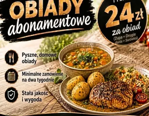 Obiady abonamentowe w Rajgrodzie – domowy posiłek za 24 zł z darmowym dowozem