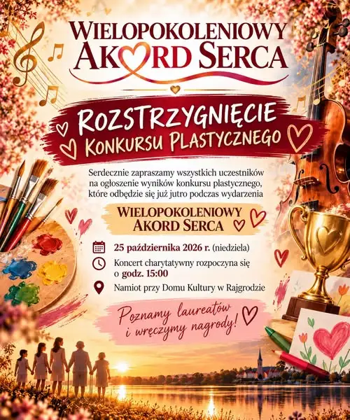 Rajgród: wyniki konkursu plastycznego ogłoszone podczas „Wielopokoleniowego Akordu Serca”