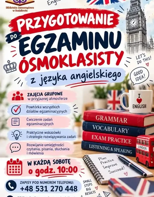 Radziłowo: bezpłatne zajęcia z angielskiego dla ósmoklasistów w bibliotece